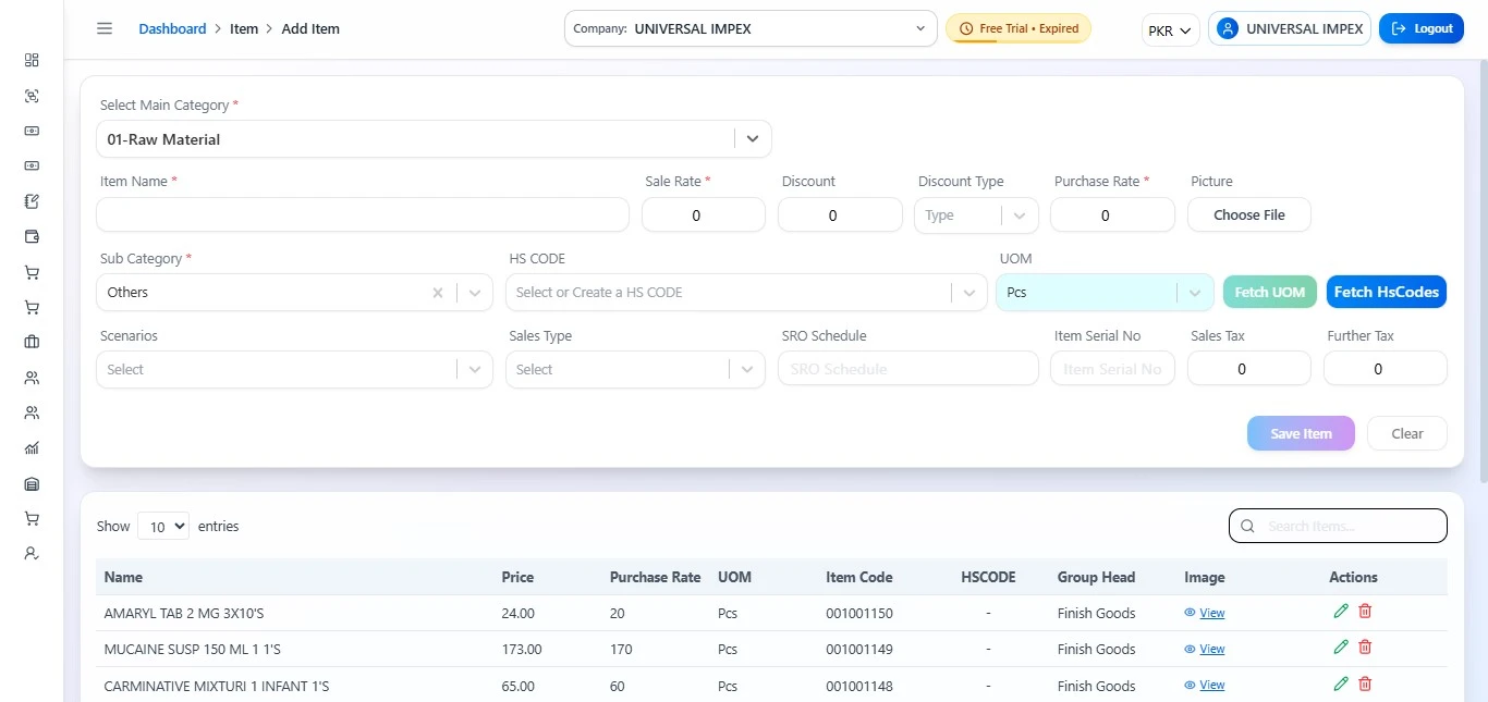 Dashboard Preview Online POS software Pakistan dashboard showing sales overview, customers, suppliers, receivables, payables, expenses, and recent transactions in one smart interface.